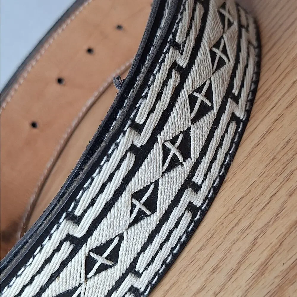 Authentic Handmade Mexican Cinto Piteado Belt Leather Rooster Gallo EUC Size 40